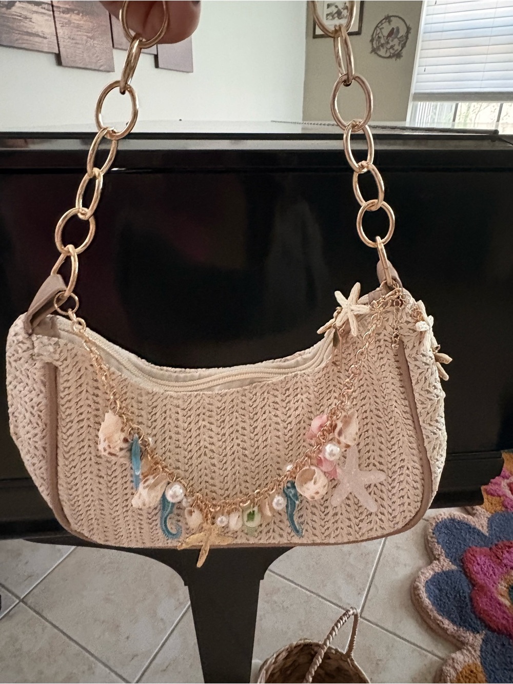 Beachy Small Straw Shoulder Bag
